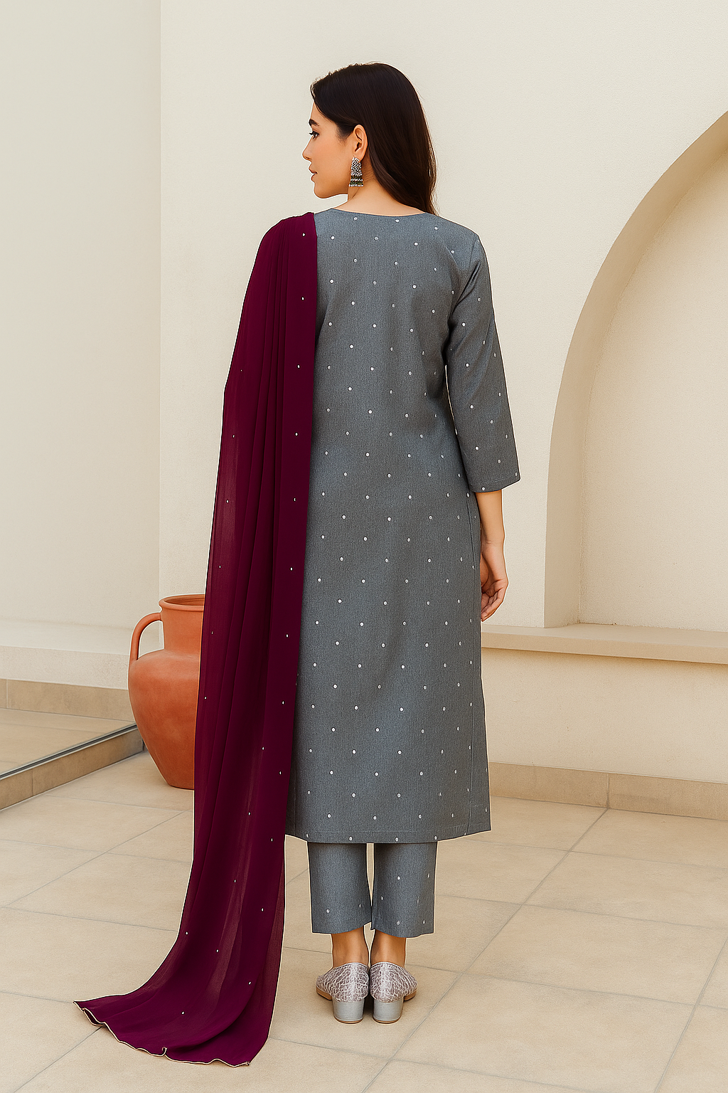 Pindhan Graceful Loom Kurti Set for Women