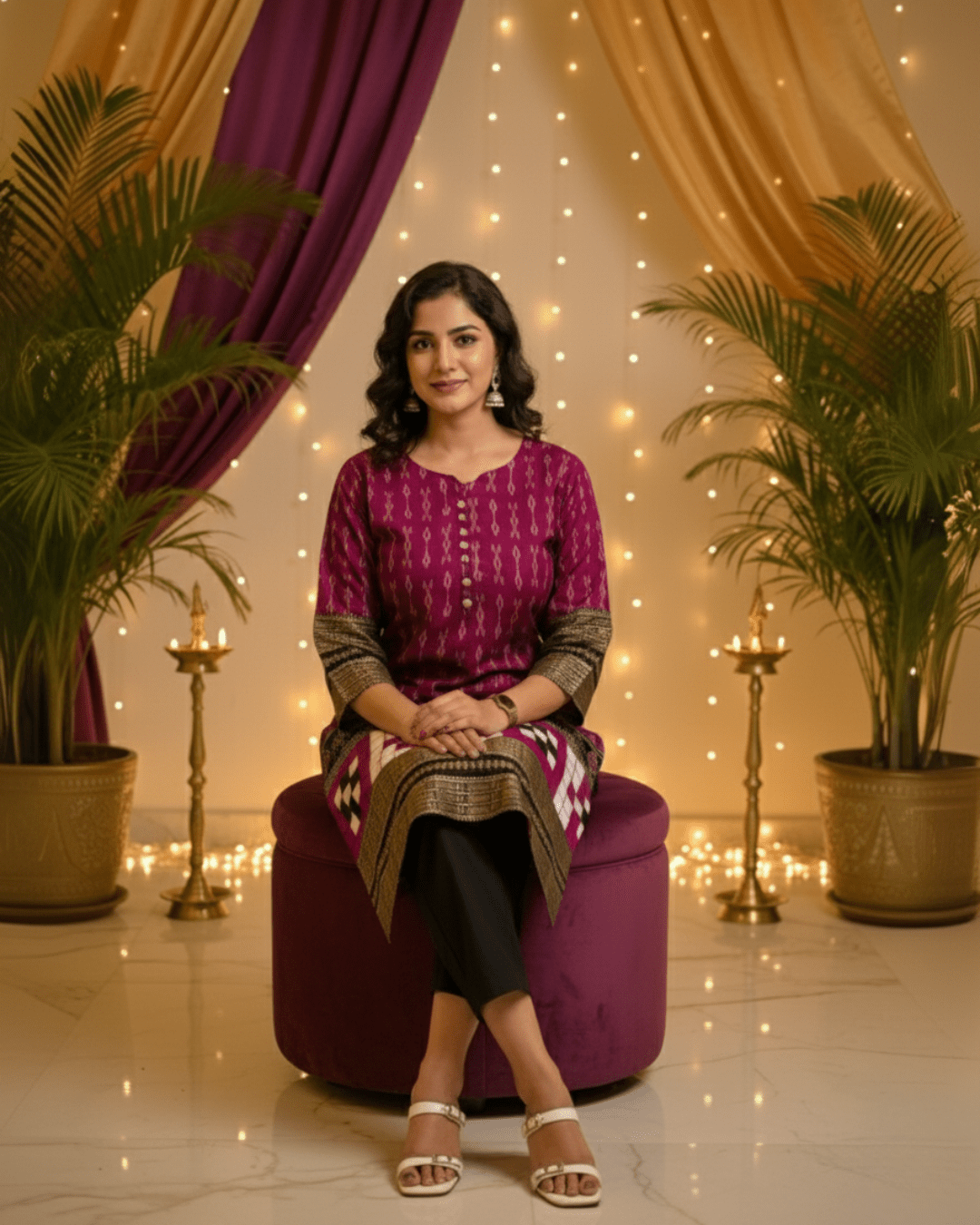 Aadhira Handwoven Sambalpuri Cotton Kurti Set - PINDHAN