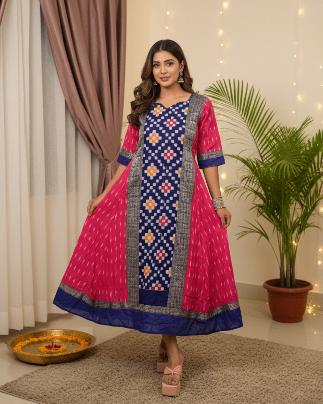 Iraja Handwoven Sambalpuri Festive Gown - PINDHAN