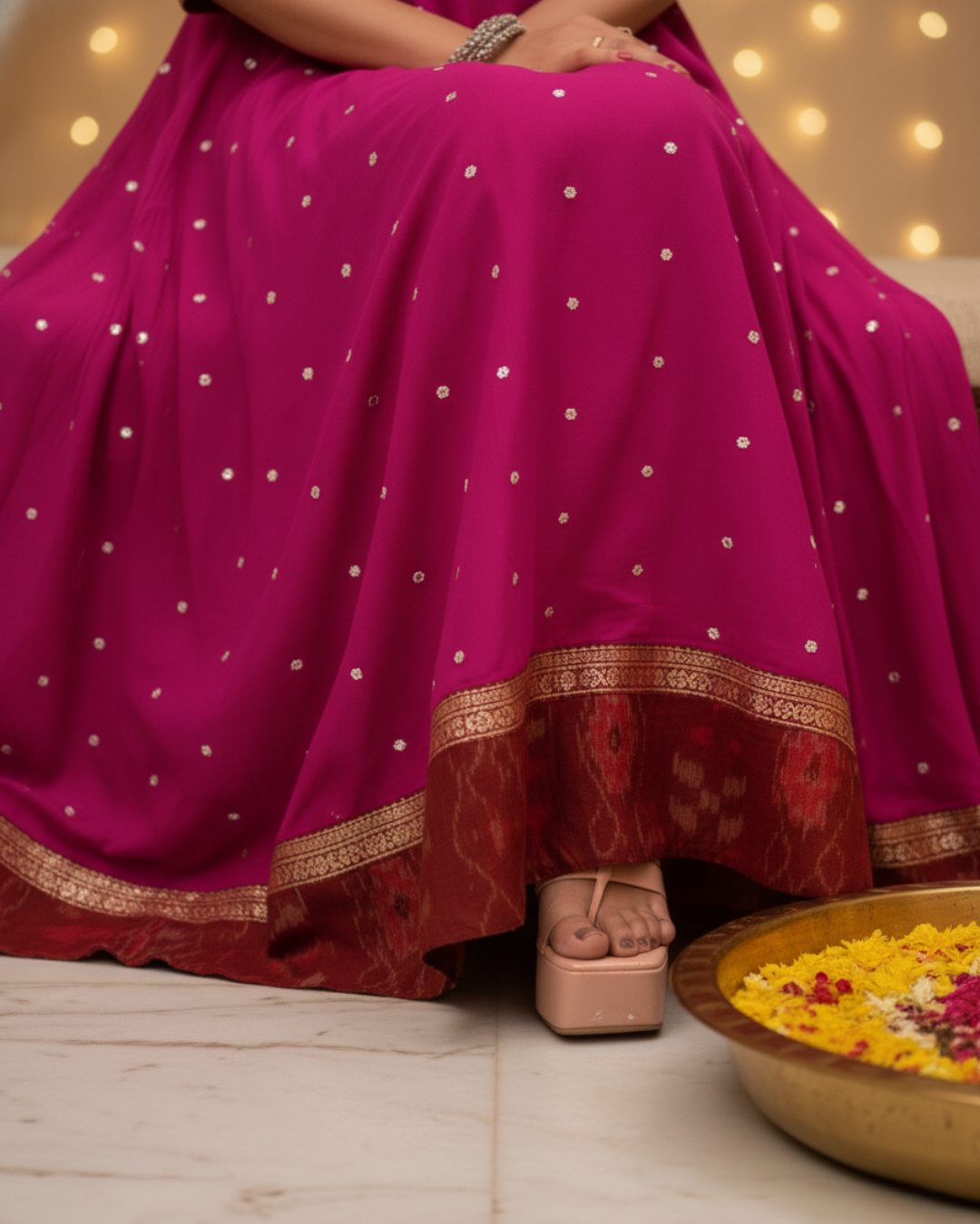 Swara Handwoven Sambalpuri Festive Gown Set