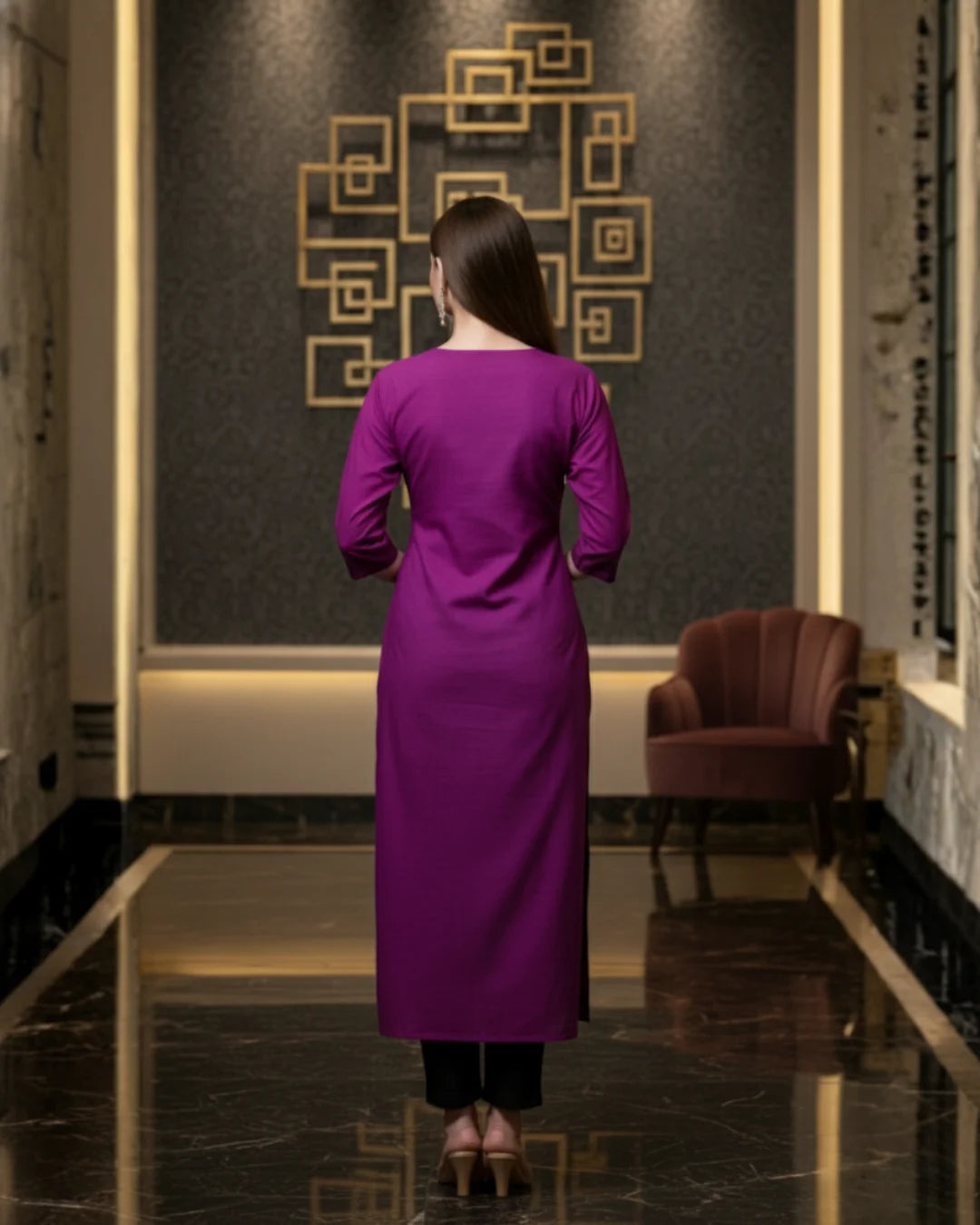 Sarini Purple & Black Sambalpuri Cotton Kurti