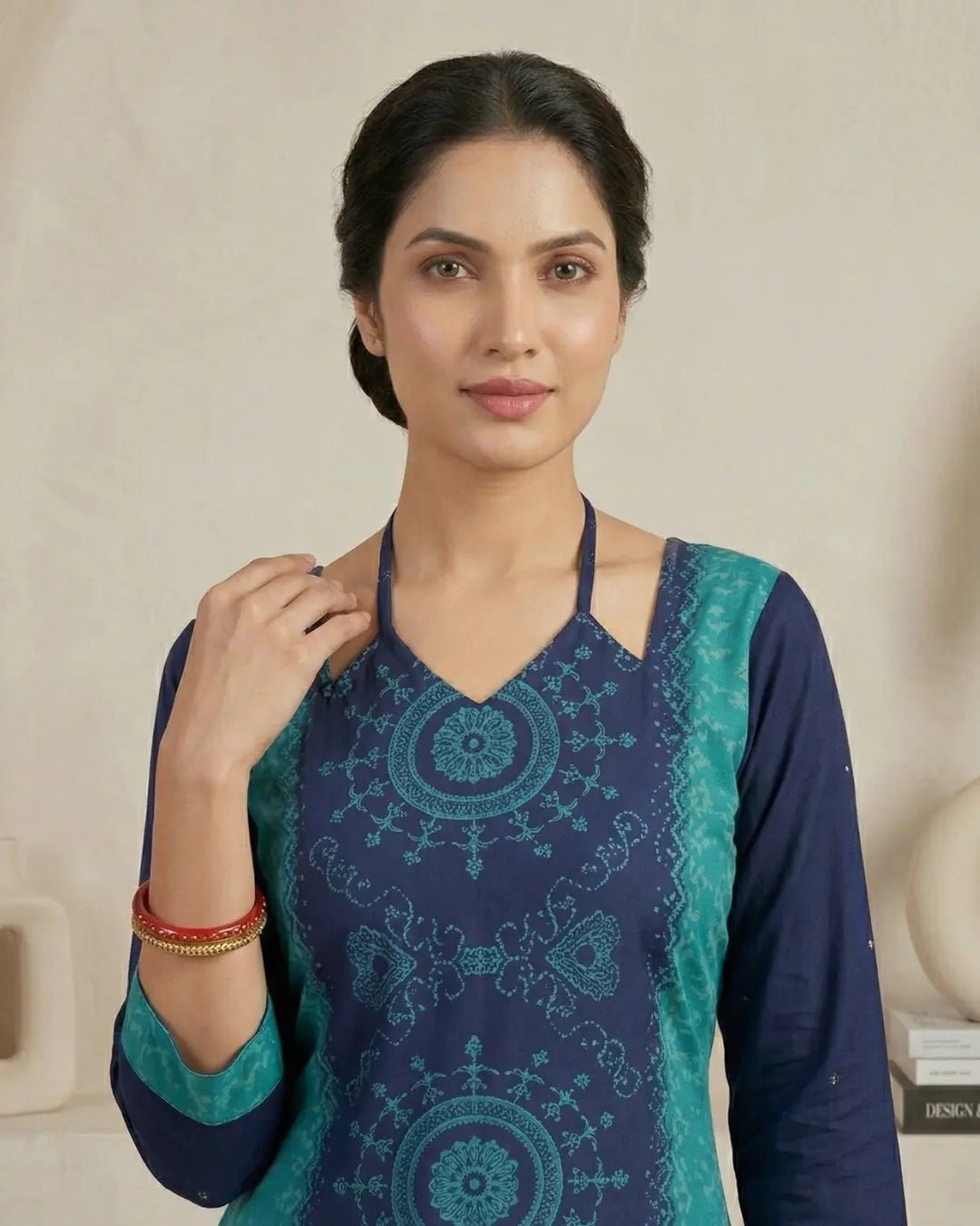 Nilamandala Blue Sambalpuri Handloom Kurti - PINDHAN