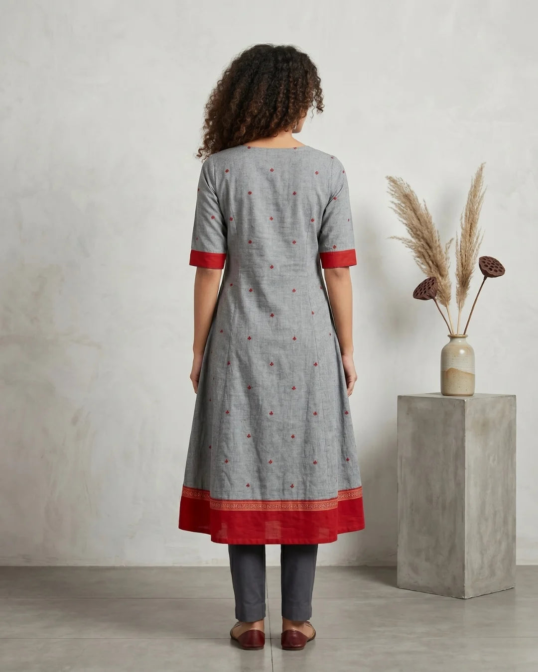 Ragamanjari Grey Sambalpuri Handloom Anarkali
