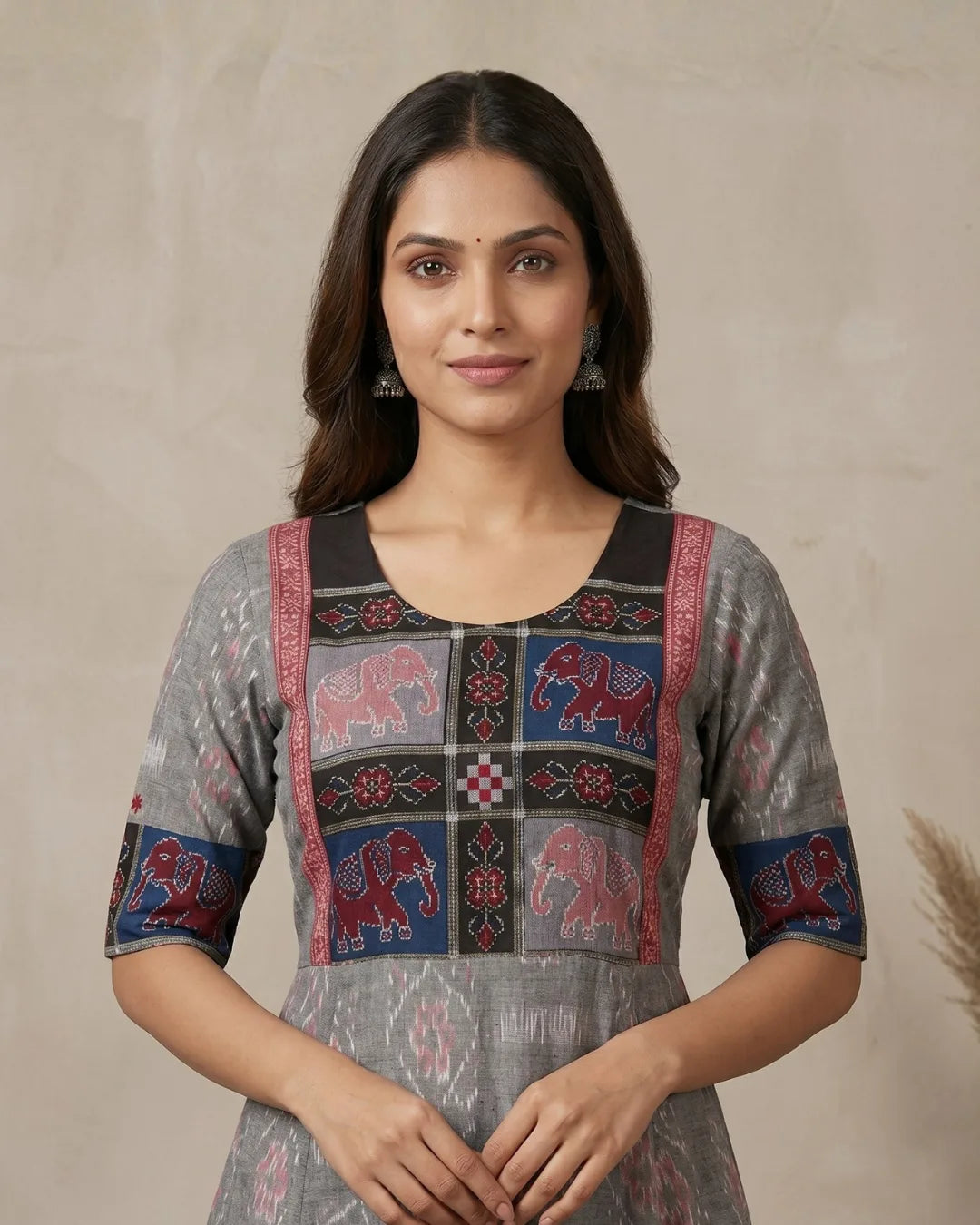 Sailarupa Grey Sambalpuri Handloom Anarkali