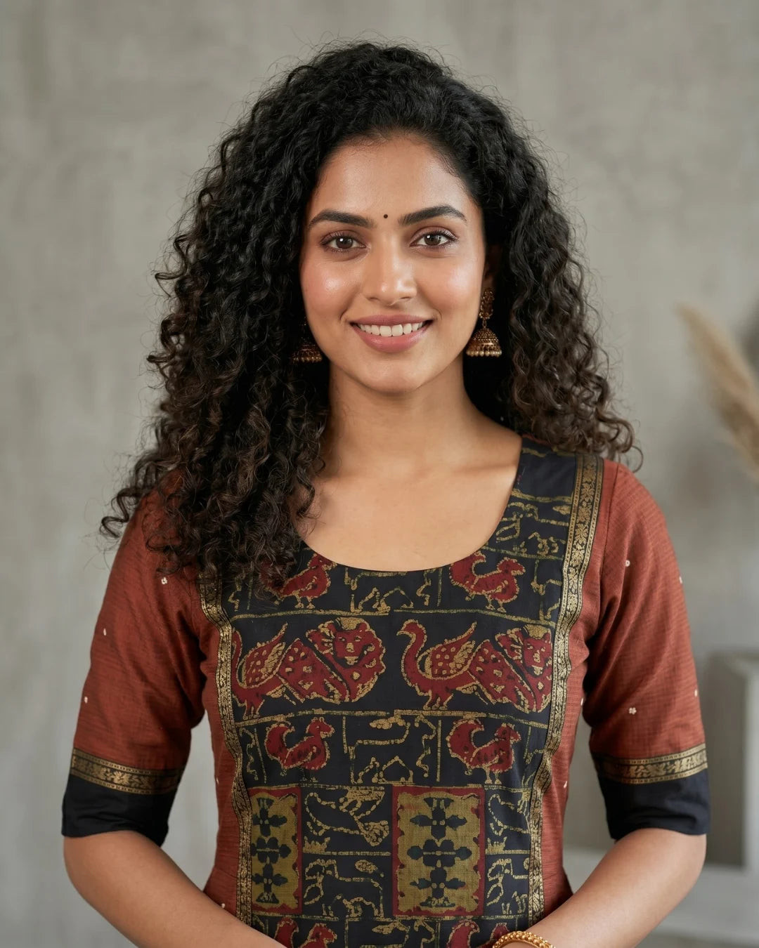 Vanarajini Rust Sambalpuri Handloom Anarkali