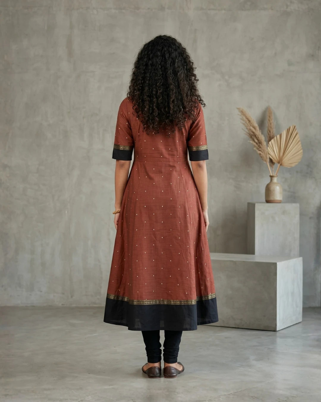 Vanarajini Rust Sambalpuri Handloom Anarkali