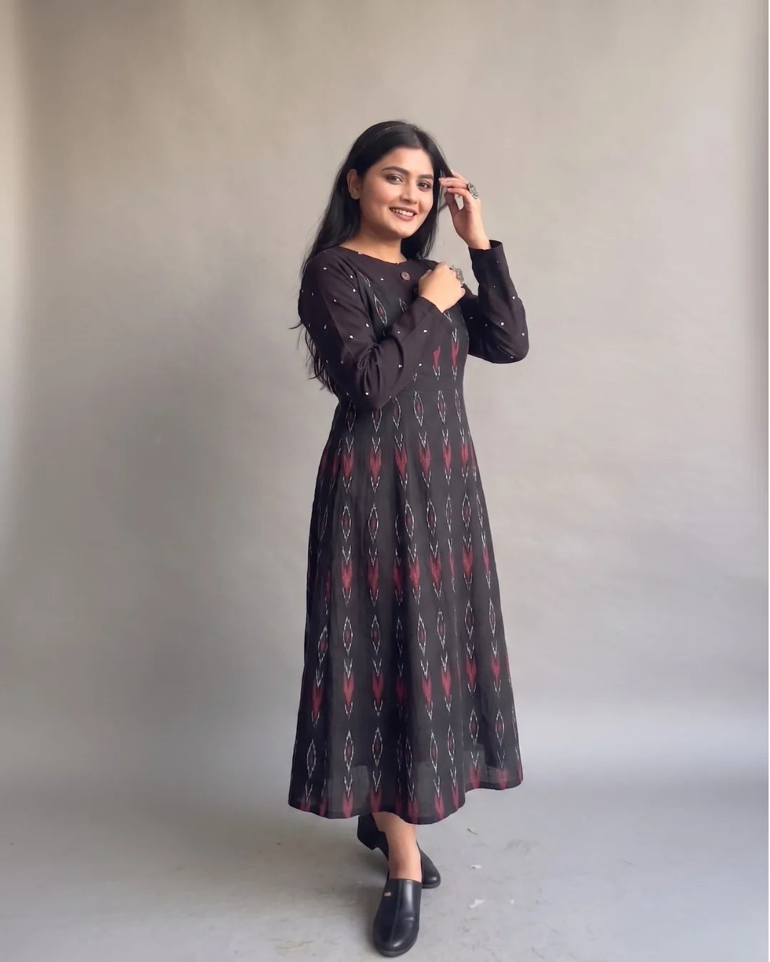 Shyamika Black Sambalpuri Handloom Dress