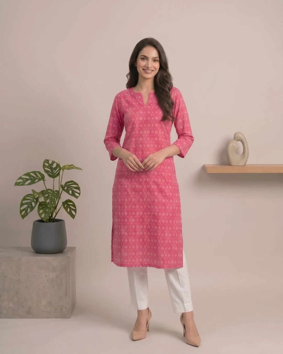 Padmika Pink Sambalpuri Handloom Kurti
