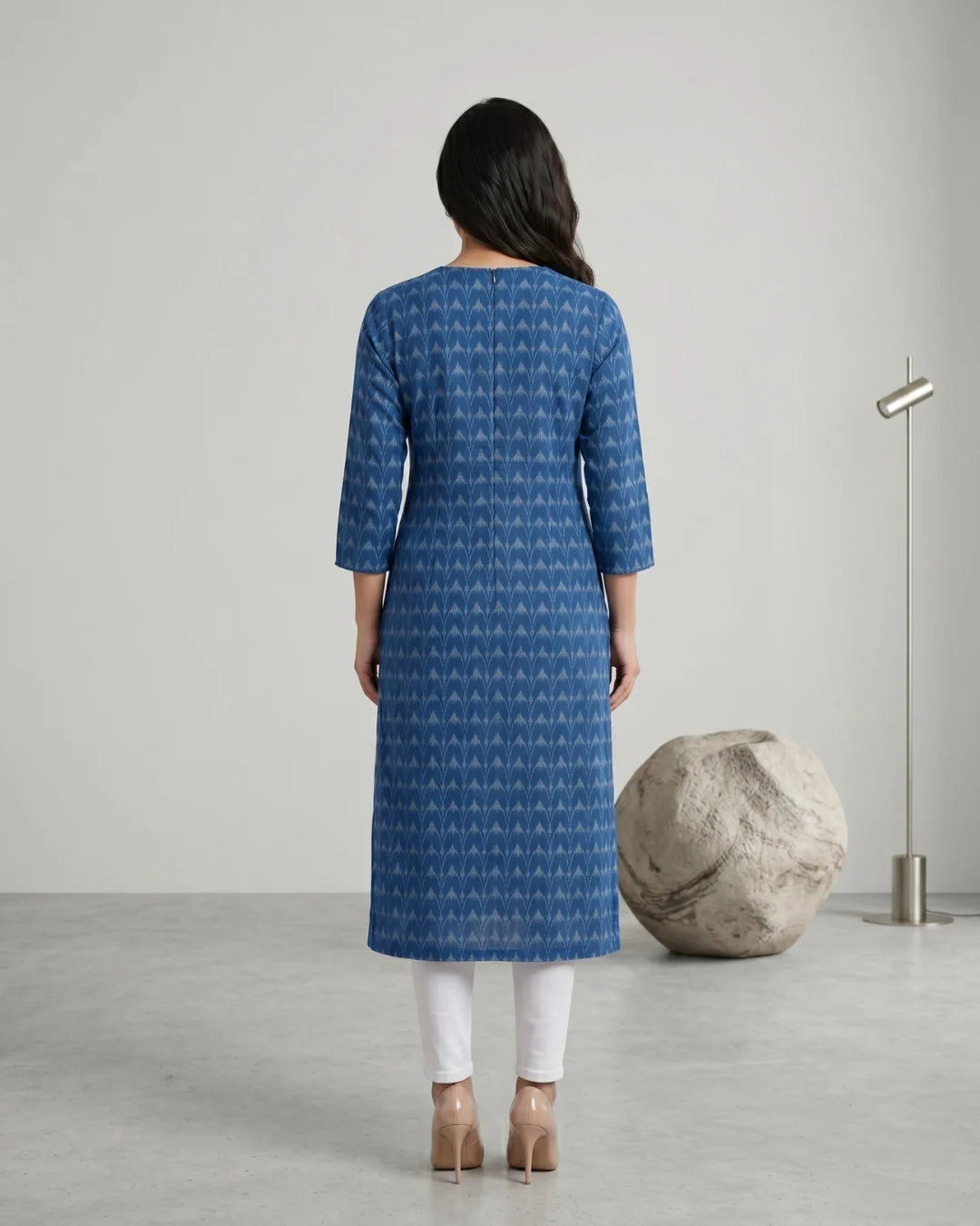 Neelima Indigo Blue Sambalpuri Handloom Kurti