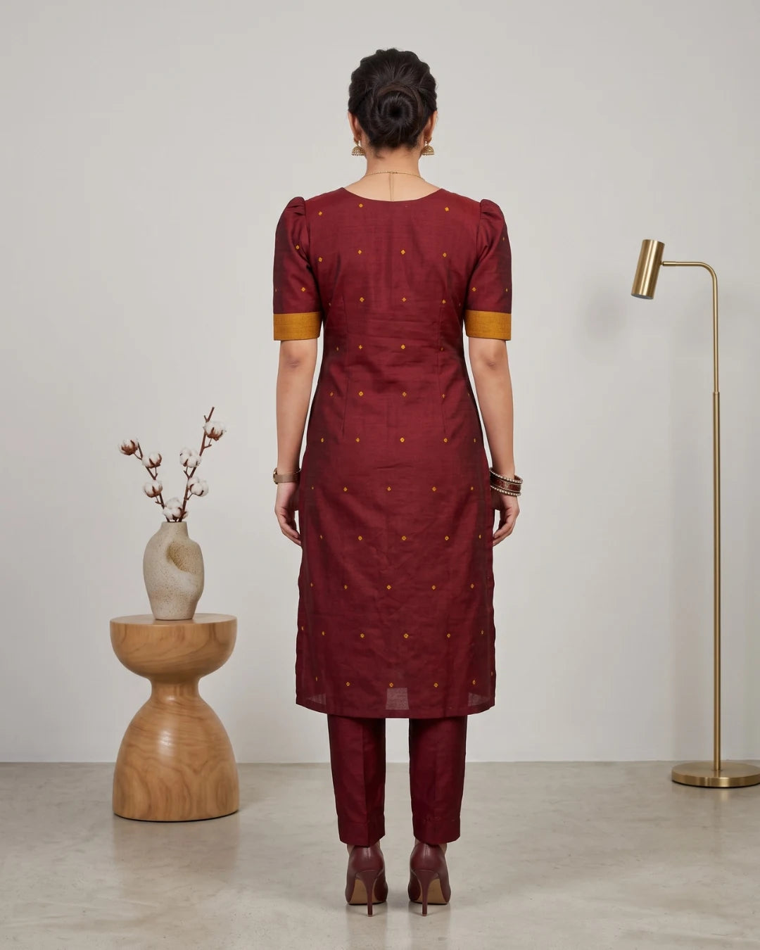 Manjistha Maroon Sambalpuri Handloom Kurti