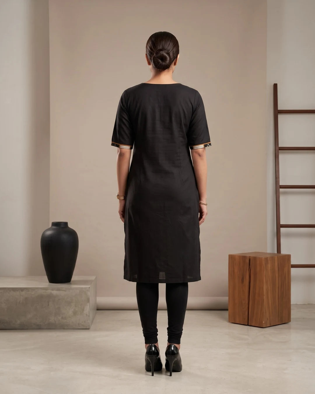 Chaturika Black & Ivory Sambalpuri Handloom Kurti
