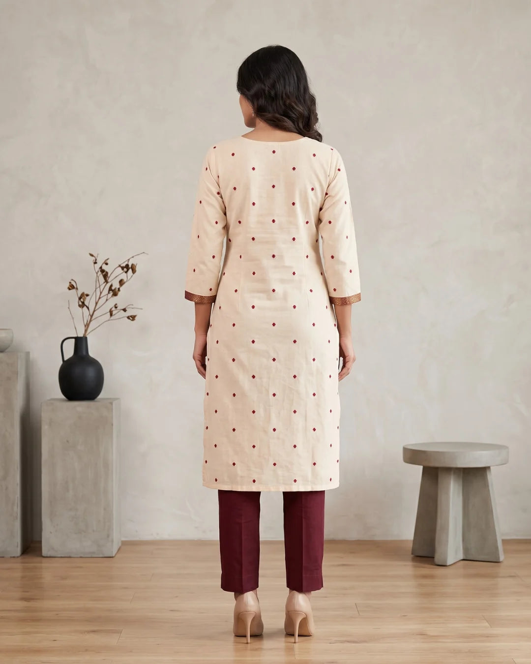 Shvetika Ivory Sambalpuri Handloom Kurti
