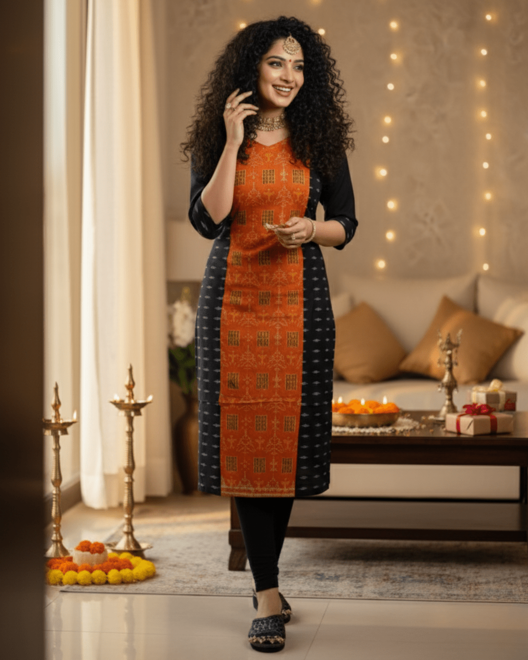 Deepmala – Handwoven Sambalpuri Festive Kurti - PINDHAN