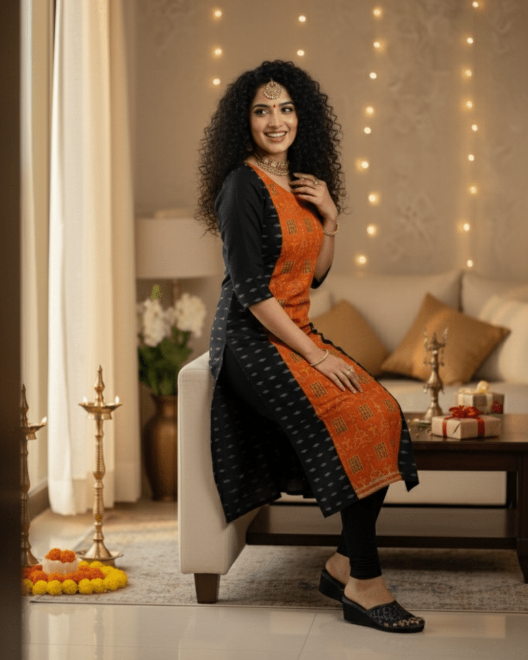 Deepmala – Handwoven Sambalpuri Festive Kurti - PINDHAN