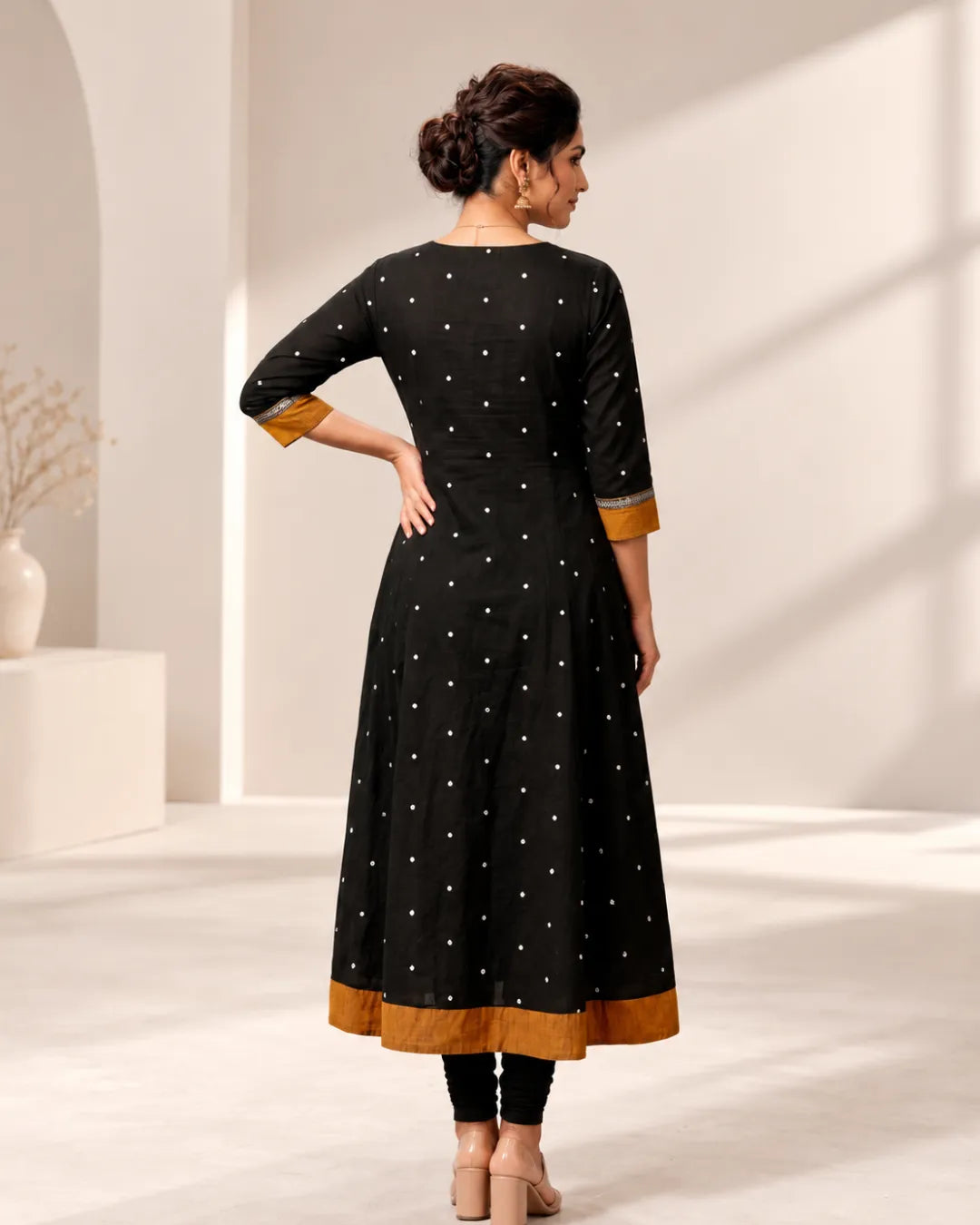 Kamalika Black & Mustard Sambalpuri Handloom Gown