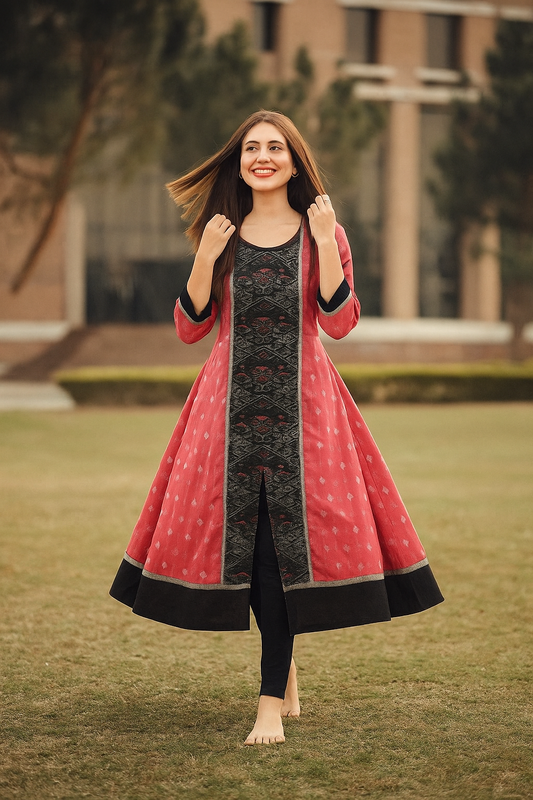 Sambalpuri Anarkali Kurti Set
