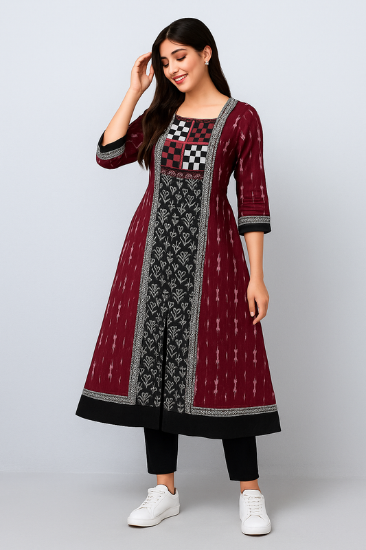 Handwoven Sambalpuri Art Kurti Set