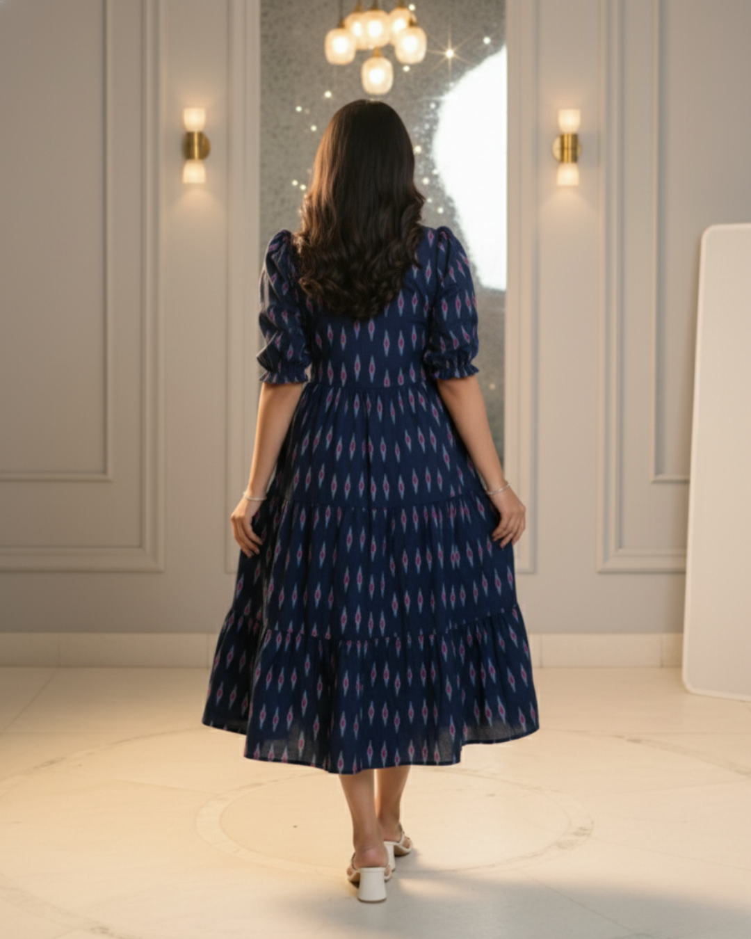 Neelika – Sambalpuri Ikat Cotton Midi Dress