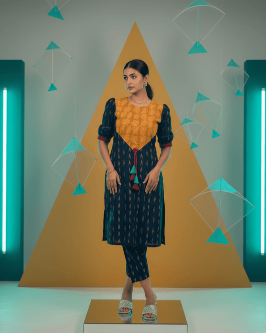 Aarohi Handwoven Sambalpuri Co - ord Kurti Set - PINDHAN