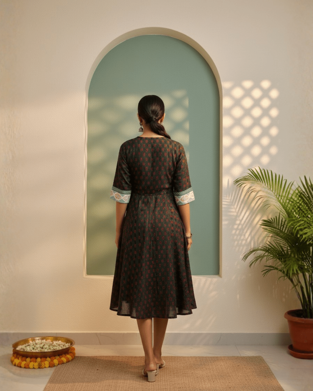 Taraangi Handwoven Sambalpuri Wrap Midi Dress - PINDHAN