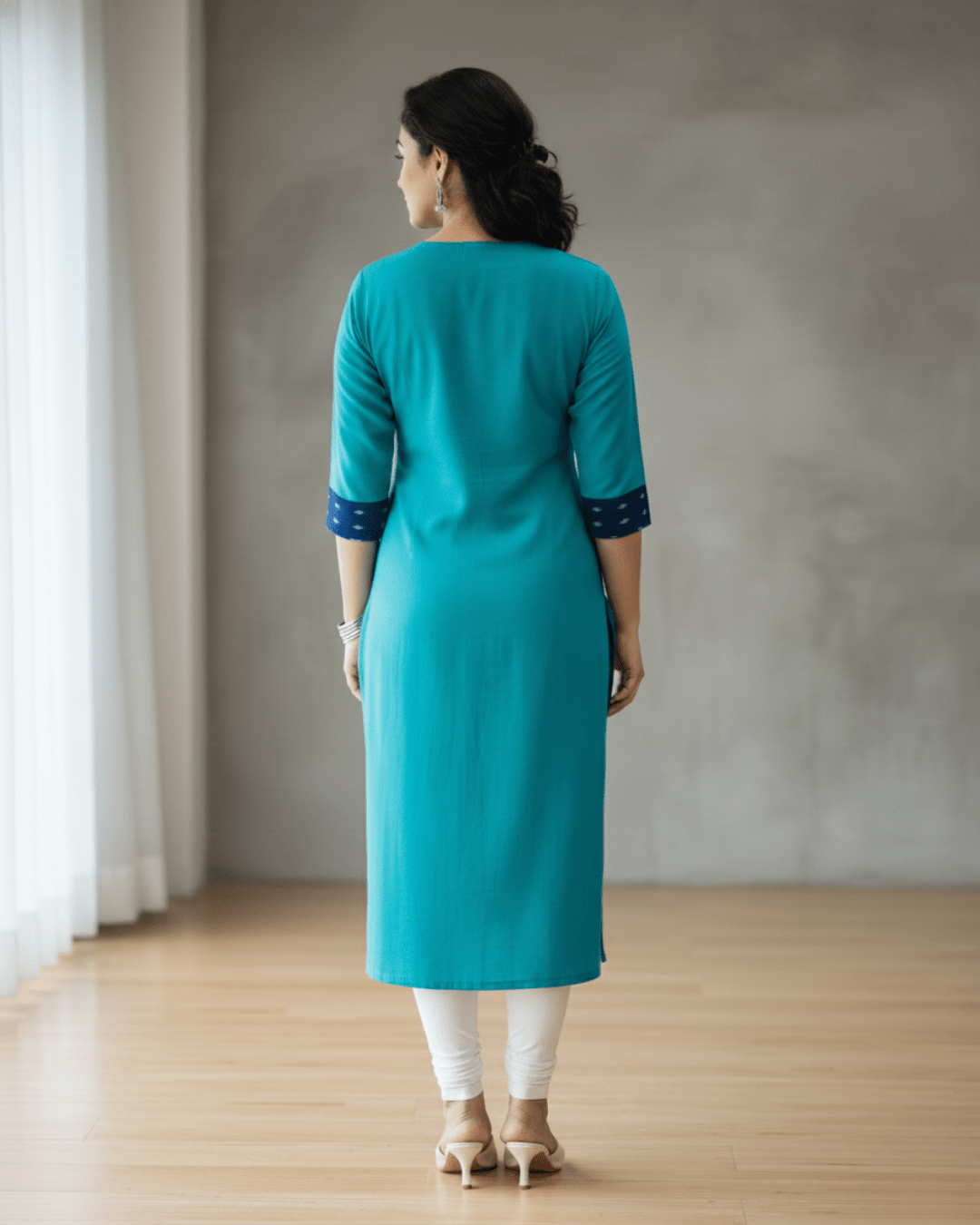 Vanya Black & Blue Tribal Art Sambalpuri Kurti - PINDHAN