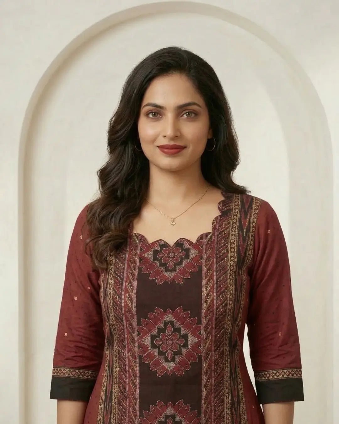 Chitrarekha Maroon & Black Sambalpuri Handloom Gown - PINDHAN