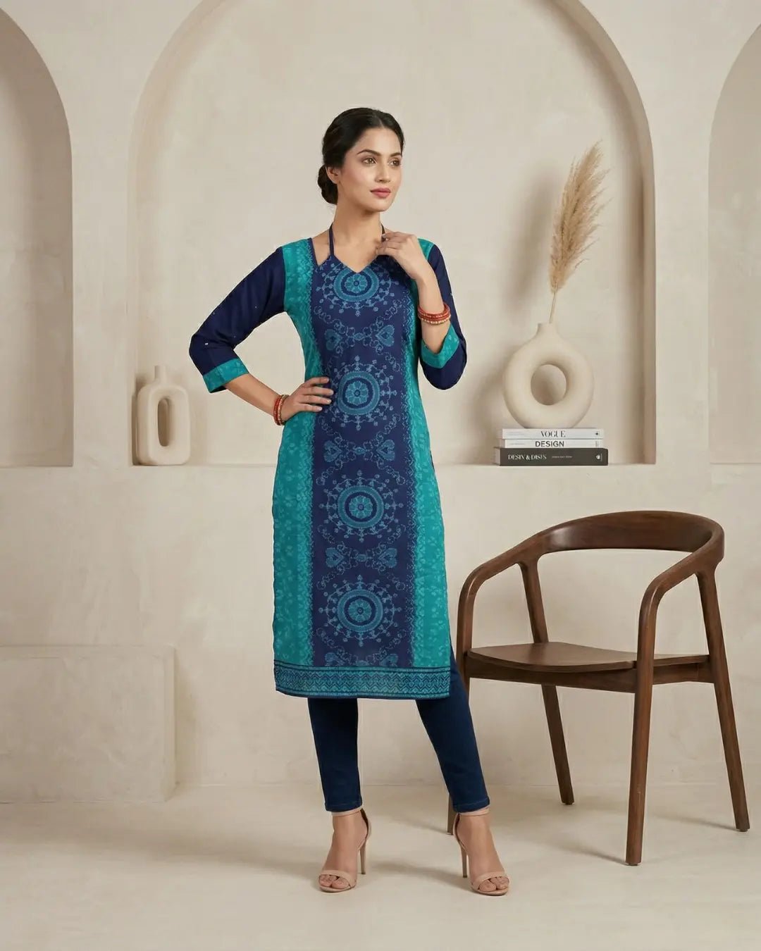 Nilamandala Blue Sambalpuri Handloom Kurti - PINDHAN