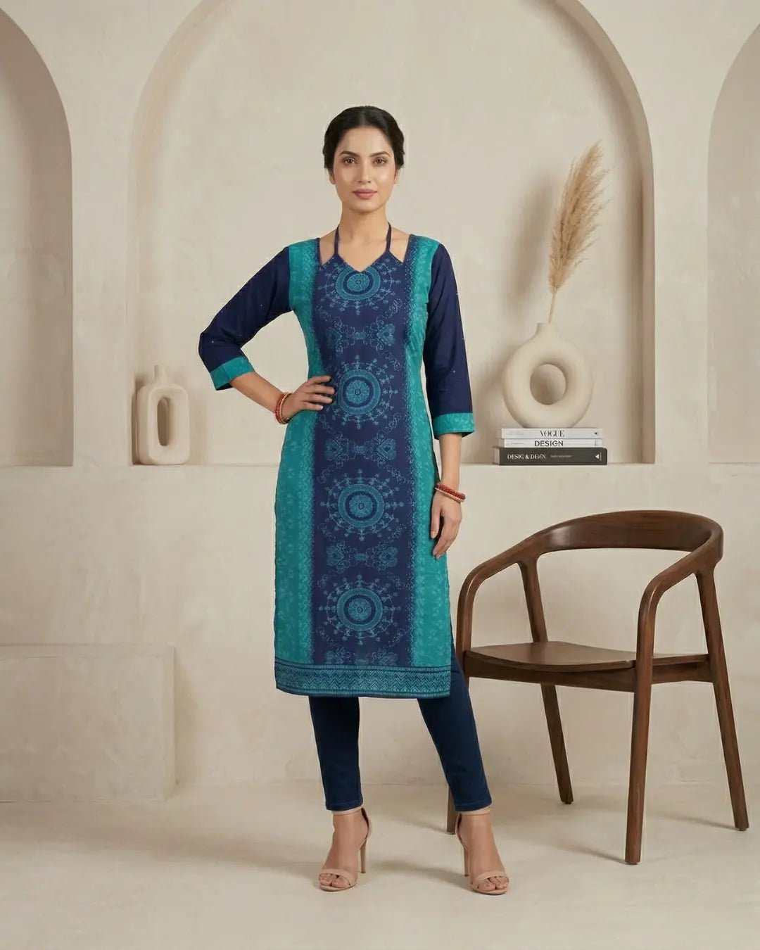 Nilamandala Blue Sambalpuri Handloom Kurti - PINDHAN