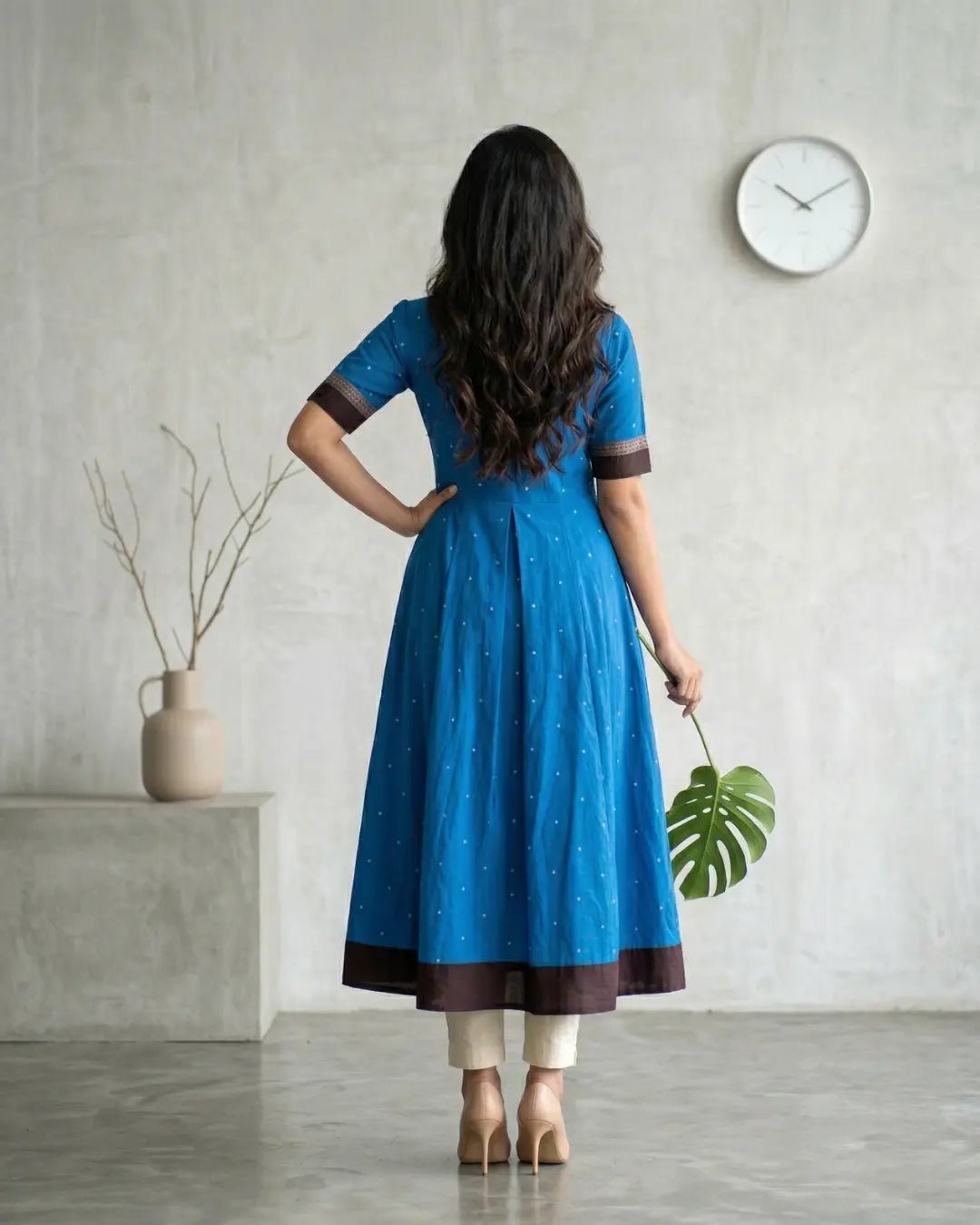 Nilambari Blue Sambalpuri Handloom Gown - PINDHAN