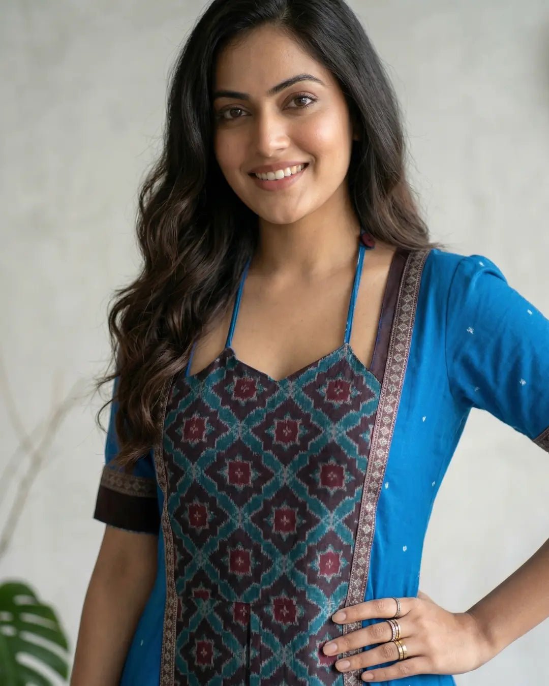 Nilambari Blue Sambalpuri Handloom Gown - PINDHAN