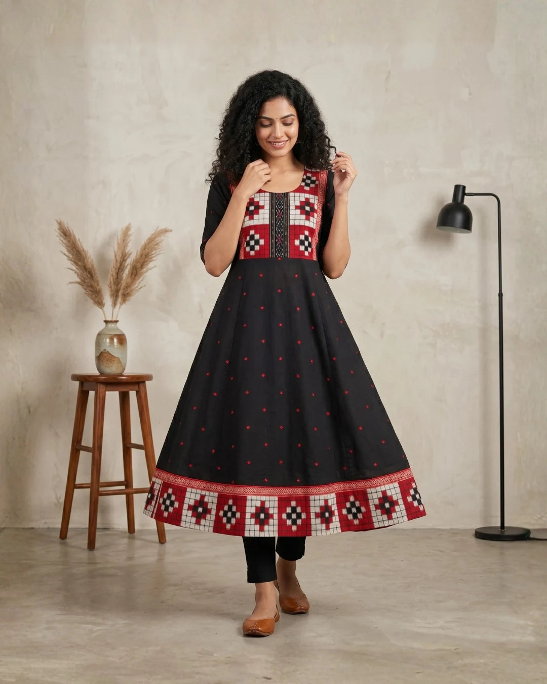 Citrangada Black Sambalpuri Handloom Anarkali
