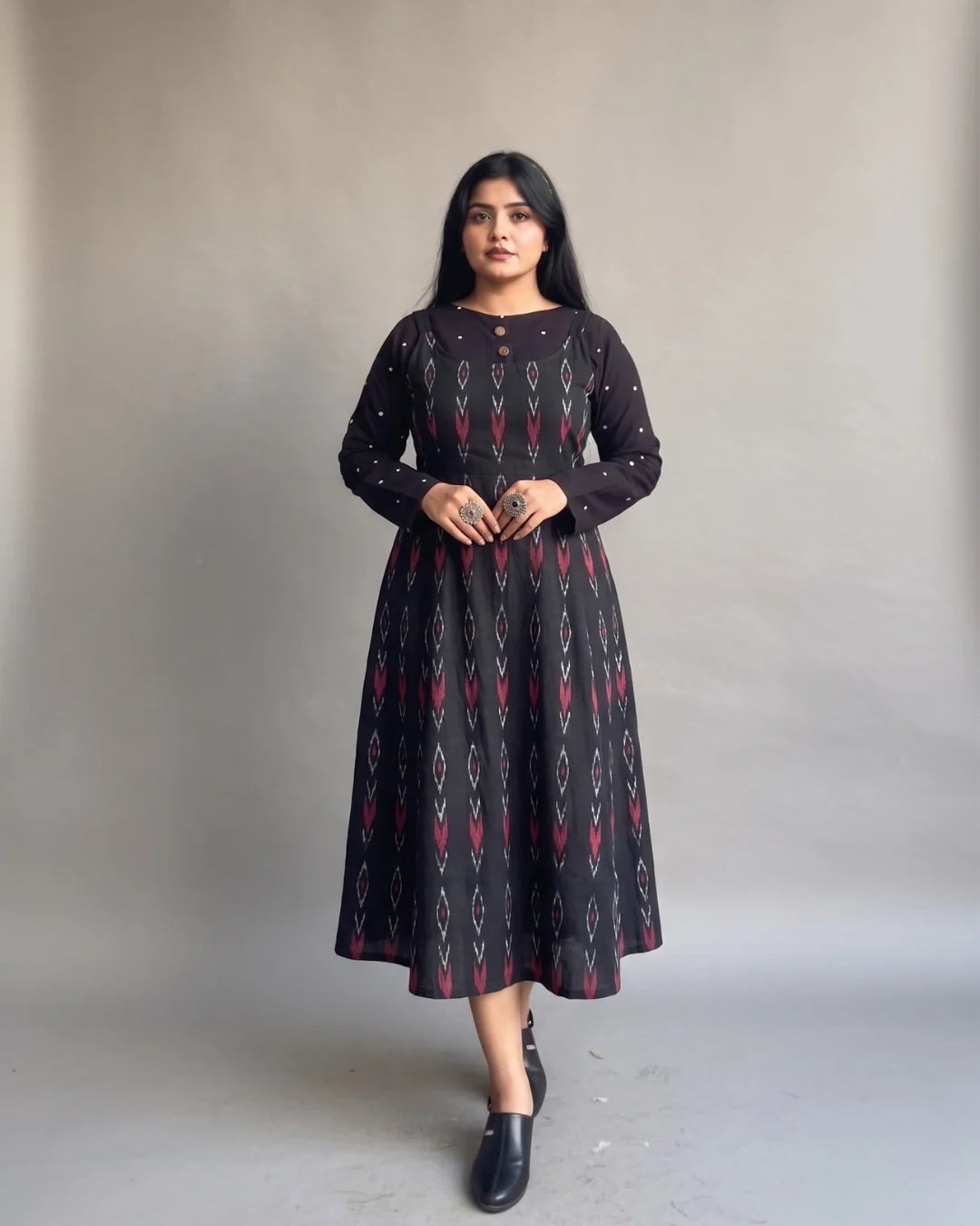 Shyamika Black Sambalpuri Handloom Dress