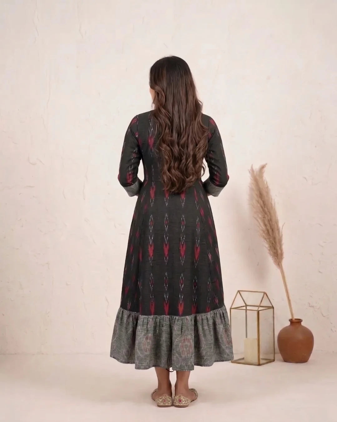 Tamira Black Sambalpuri Handloom Anarkali