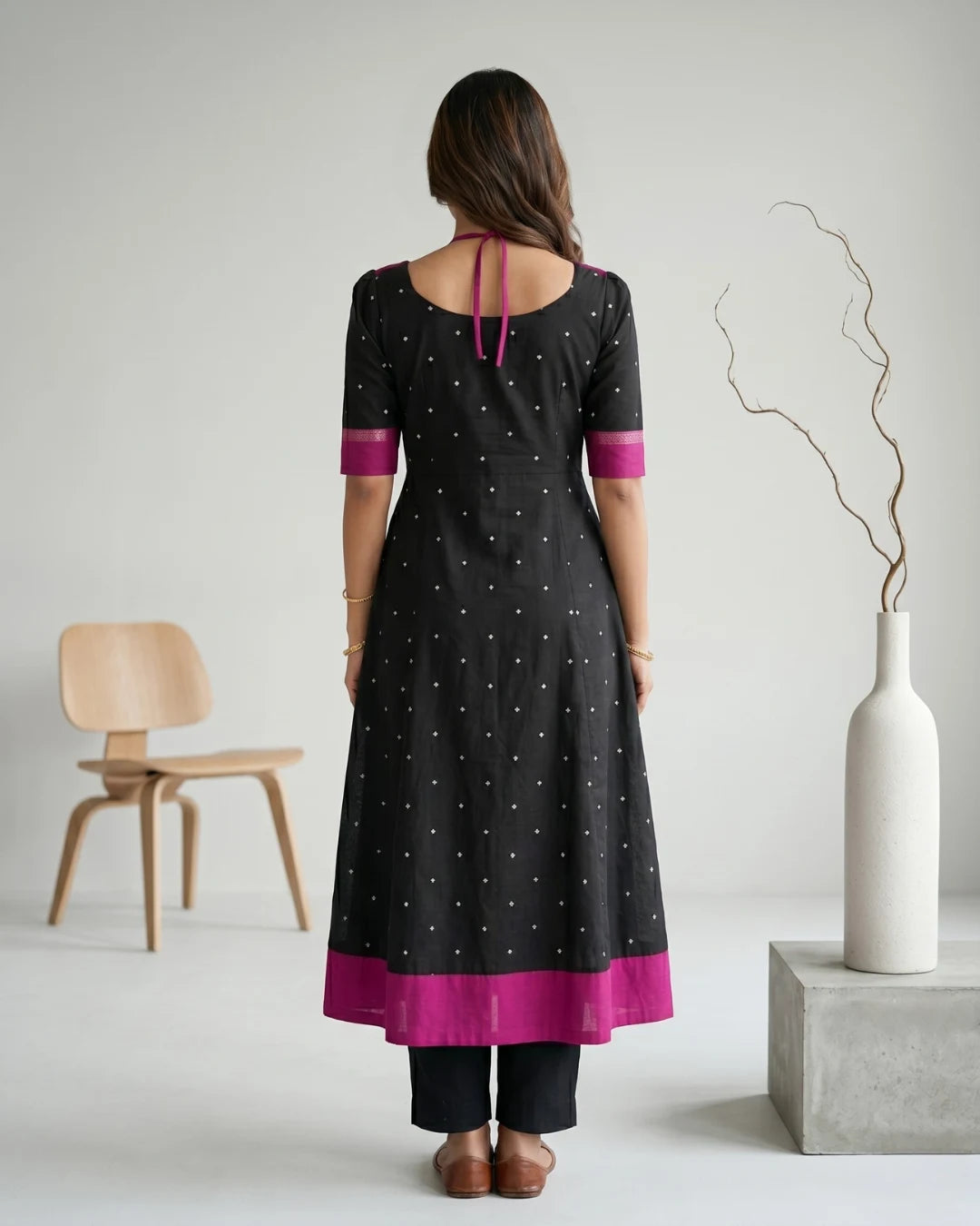 Madhurima Magenta Sambalpuri Handloom Anarkali Set