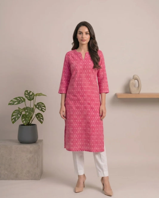 Padmika Pink Sambalpuri Handloom Kurti