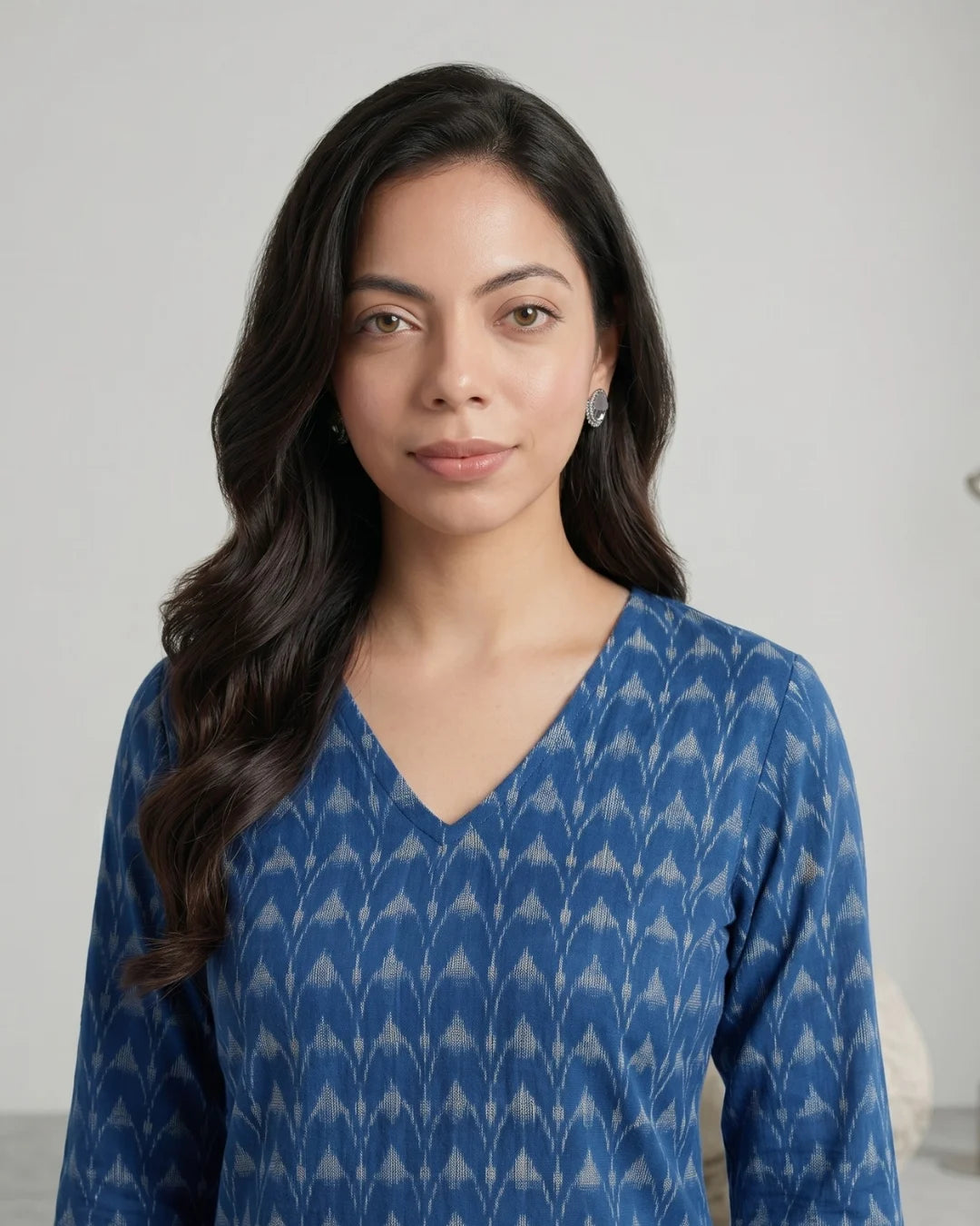 Neelima Indigo Blue Sambalpuri Handloom Kurti