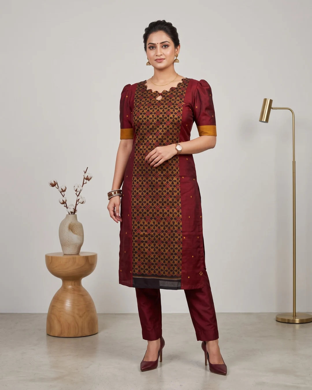 Manjistha Maroon Sambalpuri Handloom Kurti