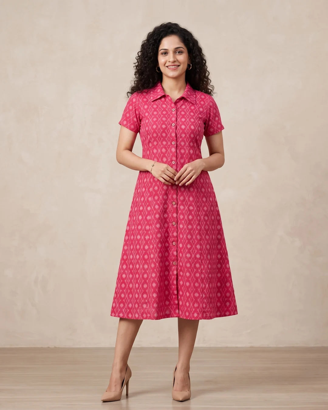 Charulata Pink Sambalpuri Handloom Dress