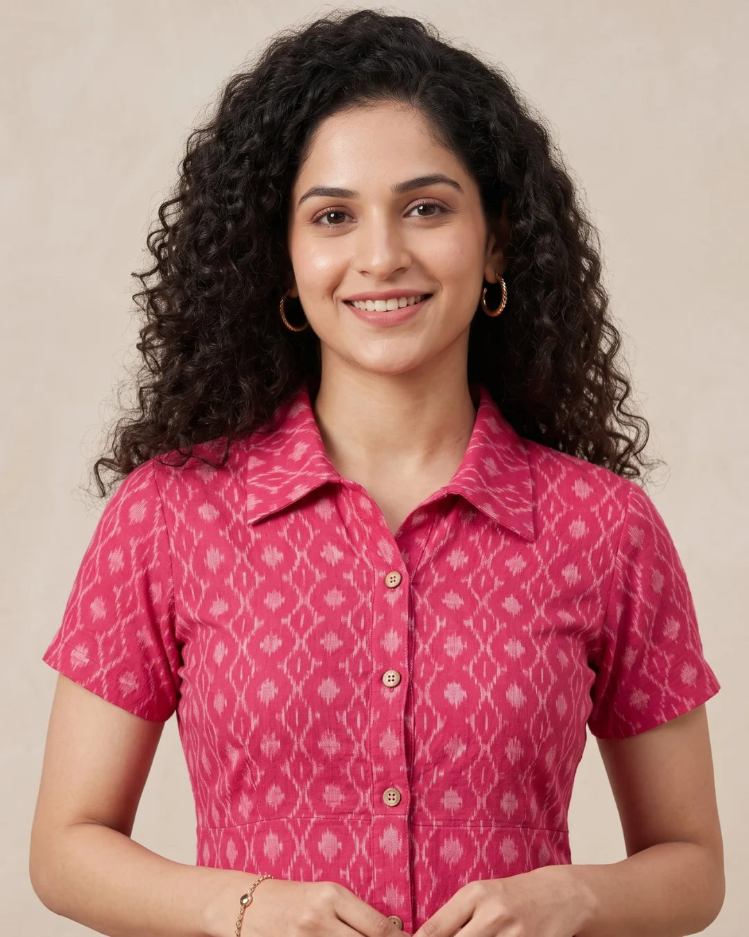Charulata Pink Sambalpuri Handloom Dress