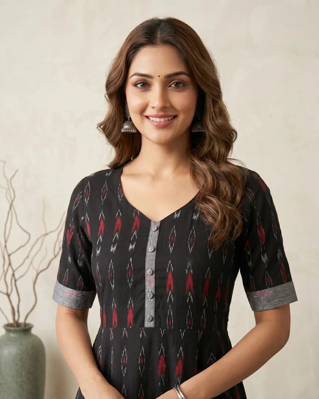 Tamira Black Sambalpuri Handloom Anarkali