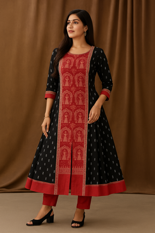 Handwoven Tribal Art Kurti Set