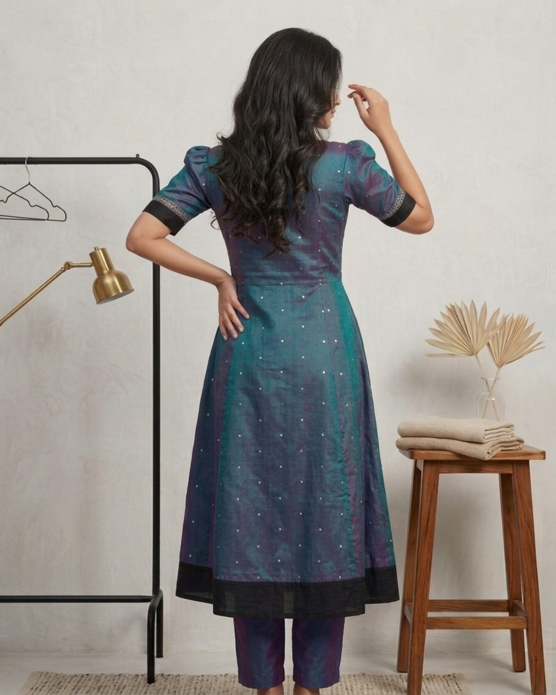 Neelambari Purple Sambalpuri Handloom Anarkali Dress