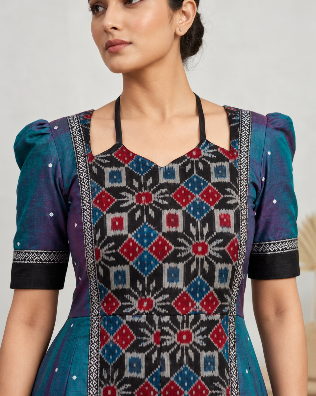 Neelambari Purple Sambalpuri Handloom Anarkali Dress