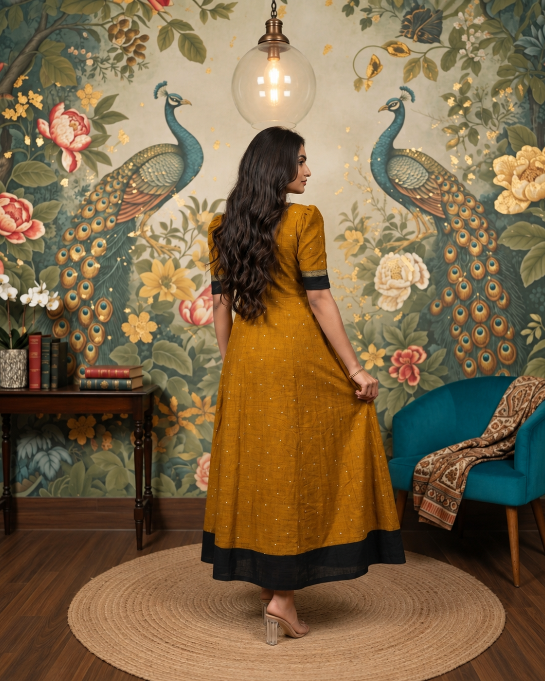 Mayurika Mustard Yellow Sambalpuri Handloom Gown